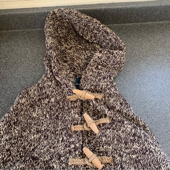 Vintage 1990s Polo Ralph Lauren Brown 100% Cotton Fisherman Toggle Sweater Sz L - Picture 7 of 8